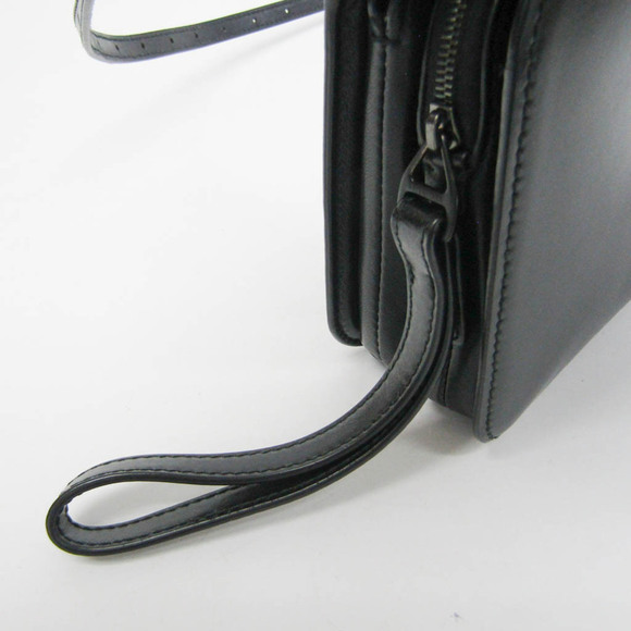 BALENCIAGA B Logo 592898 Leather Shoulder Bag Black - Picture 8 of 14